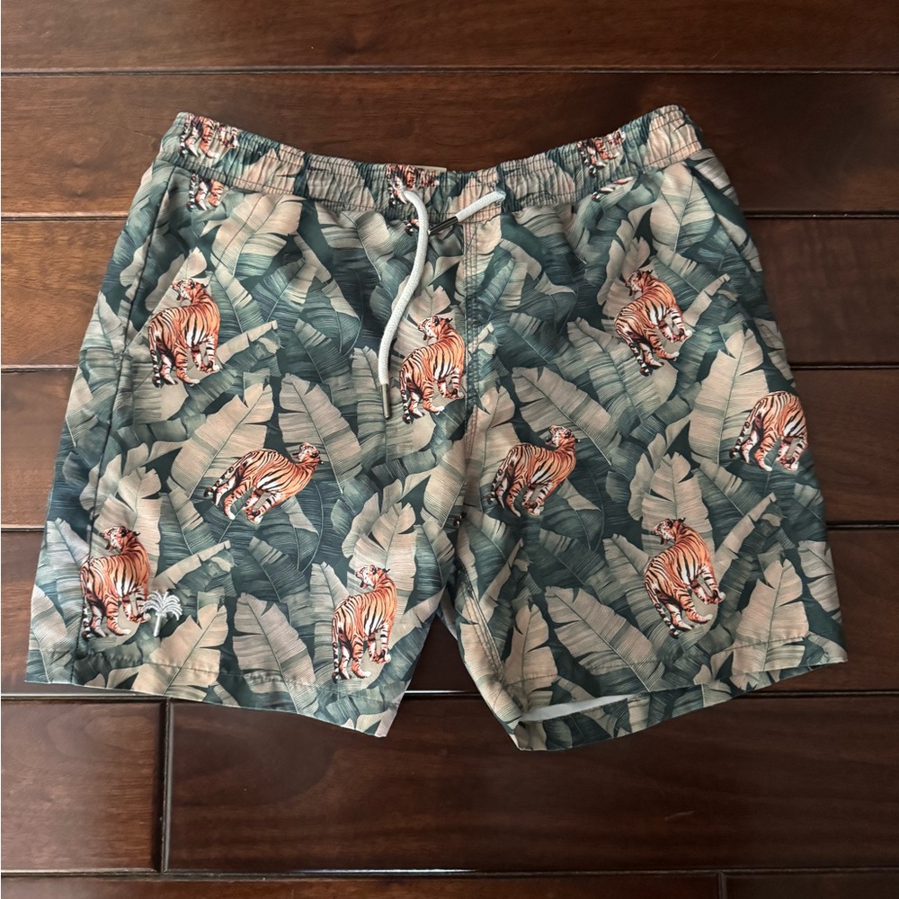 OAS Tropical Tiger Print Boys Swim Shorts